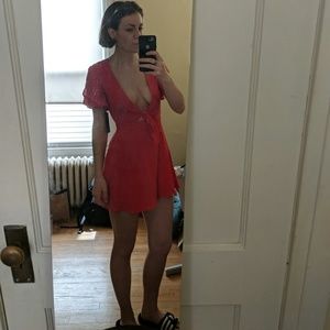 Lulu's Plunge Neckline Cocktail Dress